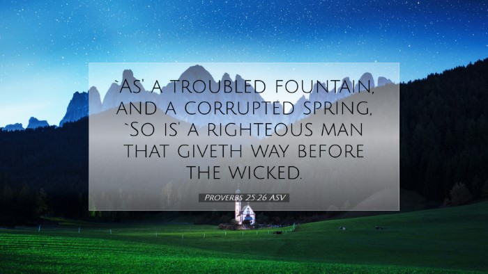 Picture 07 - Proverbs 25:26 ASV Desktop Wallpaper - `As' a troubled fountain, and a corrupted spring, - Desktop Bible Verse Wallpaper