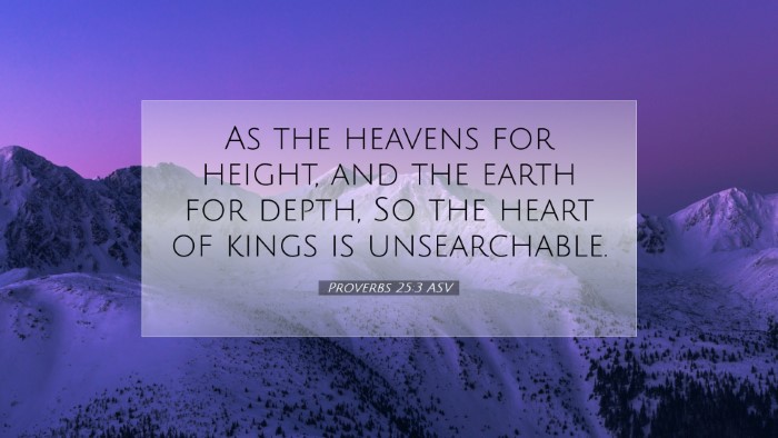 Picture 07 - Proverbs 25:3 ASV Desktop Wallpaper - As the heavens for height, and the earth for - Desktop Bible Verse Wallpaper