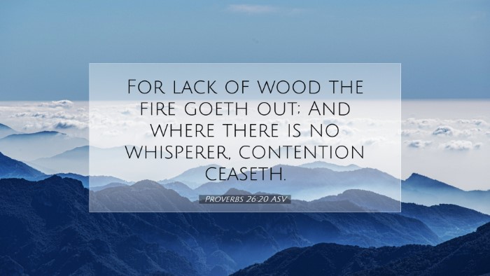 Picture 07 - Proverbs 26:20 ASV Desktop Wallpaper - For lack of wood the fire goeth out; And where - Desktop Bible Verse Wallpaper