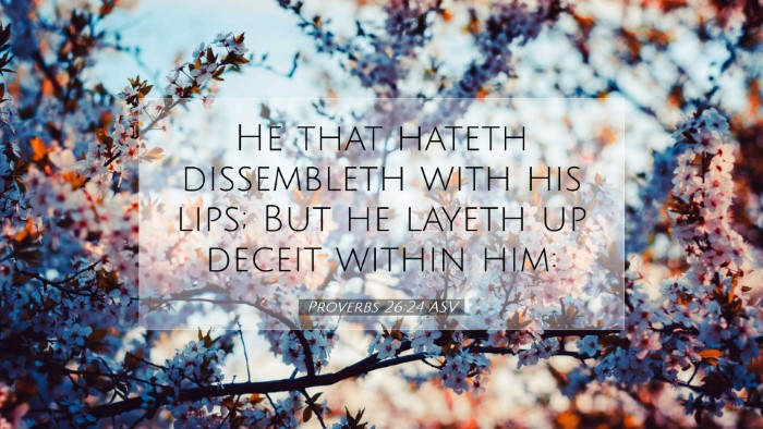 Picture 07 - Proverbs 26:24 ASV Desktop Wallpaper - He that hateth dissembleth with his lips; But he - Desktop Bible Verse Wallpaper