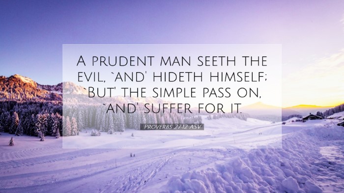 Picture 07 - Proverbs 27:12 ASV Desktop Wallpaper - A prudent man seeth the evil, `and' hideth - Desktop Bible Verse Wallpaper