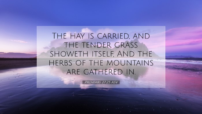 Picture 07 - Proverbs 27:25 ASV Desktop Wallpaper - The hay is carried, and the tender grass showeth - Desktop Bible Verse Wallpaper