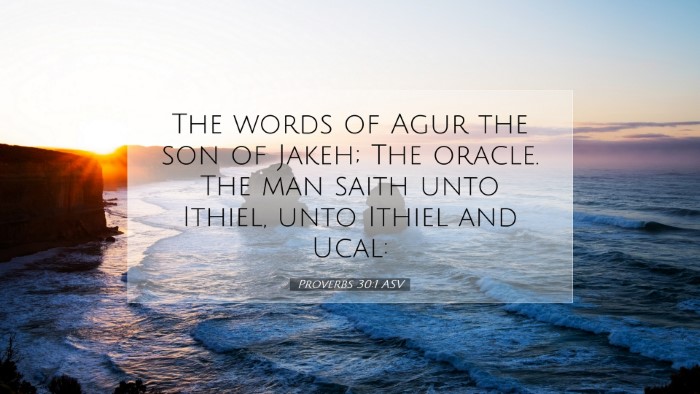 Picture 07 - Proverbs 30:1 ASV Desktop Wallpaper - The words of Agur the son of Jakeh; The oracle. - Desktop Bible Verse Wallpaper
