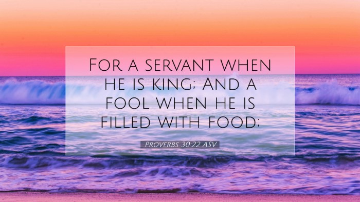 Picture 07 - Proverbs 30:22 ASV Desktop Wallpaper - For a servant when he is king; And a fool when he - Desktop Bible Verse Wallpaper