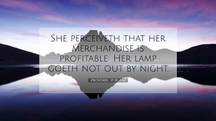 Picture 07 - Proverbs 31:18 ASV Desktop Wallpaper - She perceiveth that her merchandise is - Desktop Bible Verse Wallpaper