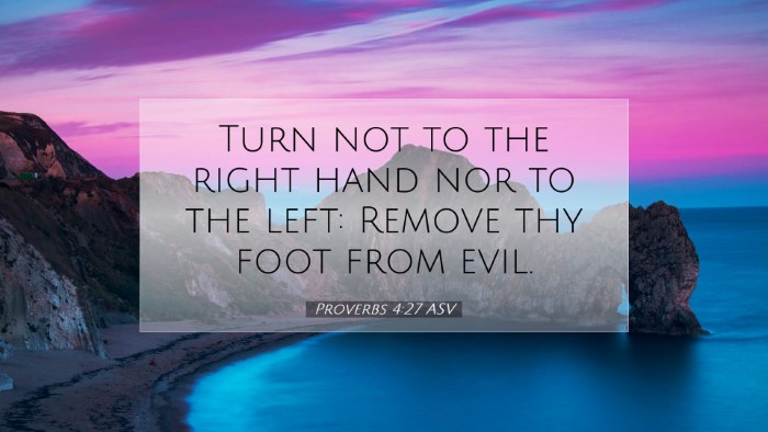 Picture 07 - Proverbs 4:27 ASV Desktop Wallpaper - Turn not to the right hand nor to the left: - Desktop Bible Verse Wallpaper