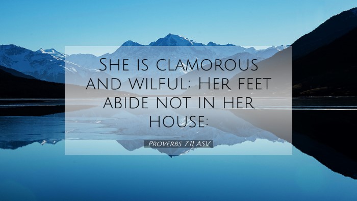 Picture 07 - Proverbs 7:11 ASV Desktop Wallpaper - She is clamorous and wilful; Her feet abide not - Desktop Bible Verse Wallpaper