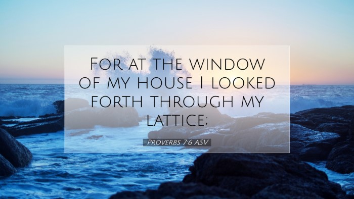 Picture 07 - Proverbs 7:6 ASV Desktop Wallpaper - For at the window of my house I looked forth - Desktop Bible Verse Wallpaper