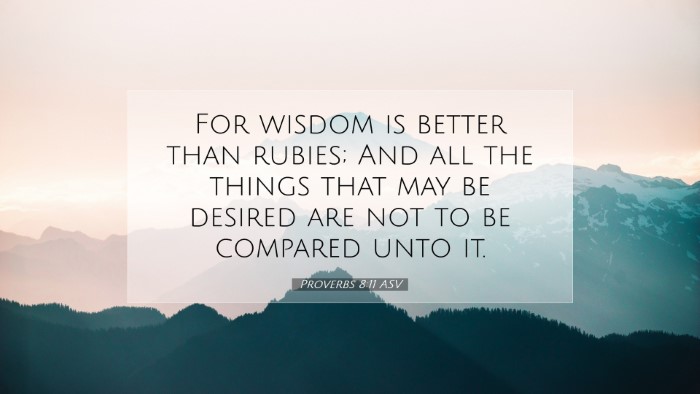 Picture 07 - Proverbs 8:11 ASV Desktop Wallpaper - For wisdom is better than rubies; And all the - Desktop Bible Verse Wallpaper
