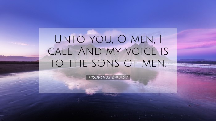 Picture 07 - Proverbs 8:4 ASV Desktop Wallpaper - Unto you, O men, I call; And my voice is to the - Desktop Bible Verse Wallpaper