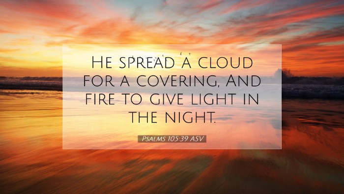 Picture 07 - Psalms 105:39 ASV Desktop Wallpaper - He spread a cloud for a covering, And fire to - Desktop Bible Verse Wallpaper