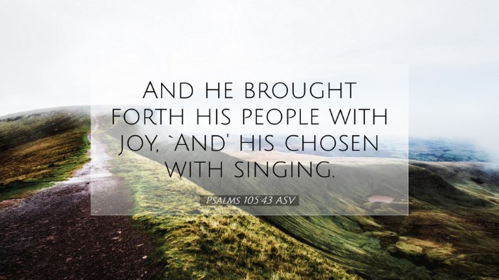 Picture 07 - Psalms 105:43 ASV Desktop Wallpaper - And he brought forth his people with joy, `And' - Desktop Bible Verse Wallpaper