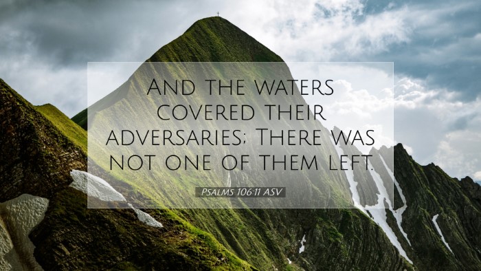 Picture 07 - Psalms 106:11 ASV Desktop Wallpaper - And the waters covered their adversaries; There - Desktop Bible Verse Wallpaper