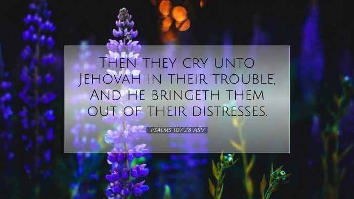Picture 07 - Psalms 107:28 ASV Desktop Wallpaper - Then they cry unto Jehovah in their trouble, And - Desktop Bible Verse Wallpaper