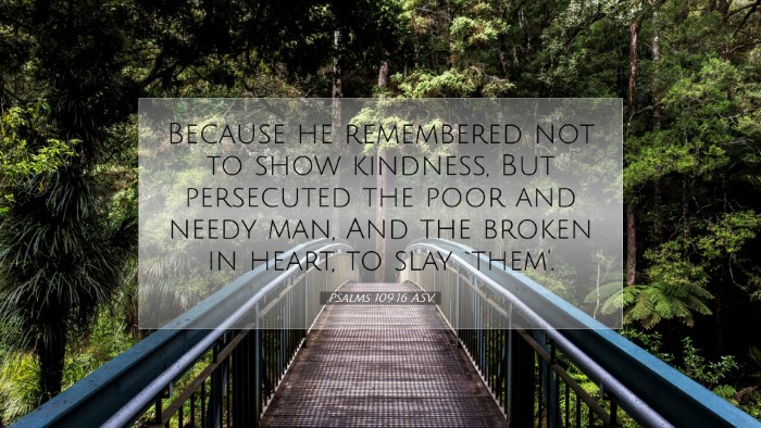 Picture 07 - Psalms 109:16 ASV Desktop Wallpaper - Because he remembered not to show kindness, But - Desktop Bible Verse Wallpaper