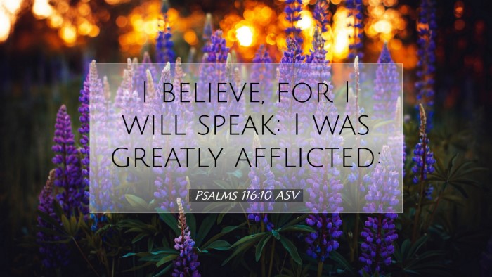 Picture 07 - Psalms 116:10 ASV Desktop Wallpaper - I believe, for I will speak: I was greatly - Desktop Bible Verse Wallpaper