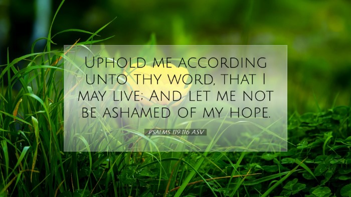 Picture 07 - Psalms 119:116 ASV Desktop Wallpaper - Uphold me according unto thy word, that I may - Desktop Bible Verse Wallpaper