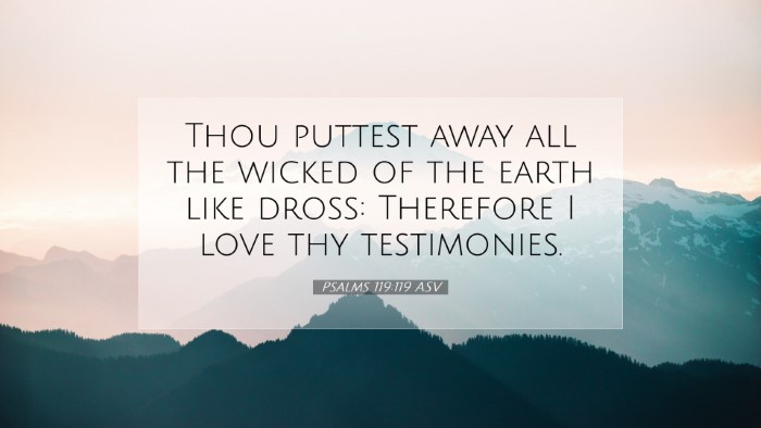 Picture 07 - Psalms 119:119 ASV Desktop Wallpaper - Thou puttest away all the wicked of the earth - Desktop Bible Verse Wallpaper