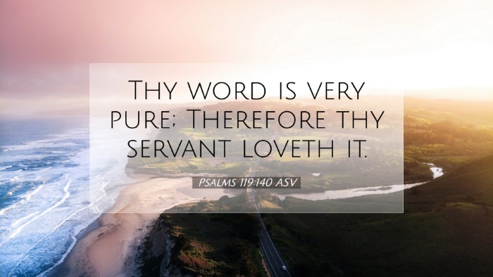 Picture 07 - Psalms 119:140 ASV Desktop Wallpaper - Thy word is very pure; Therefore thy servant - Desktop Bible Verse Wallpaper