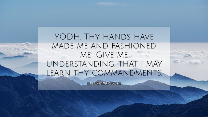 Picture 07 - Psalms 119:73 ASV Desktop Wallpaper - YODH. Thy hands have made me and fashioned me: - Desktop Bible Verse Wallpaper