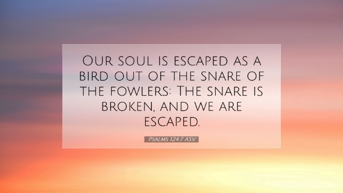 Picture 07 - Psalms 124:7 ASV Desktop Wallpaper - Our soul is escaped as a bird out of the snare of - Desktop Bible Verse Wallpaper