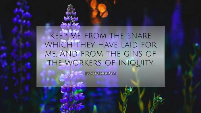 Picture 07 - Psalms 141:9 ASV Desktop Wallpaper - Keep me from the snare which they have laid for - Desktop Bible Verse Wallpaper