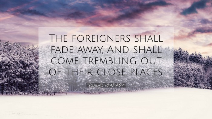 Picture 07 - Psalms 18:45 ASV Desktop Wallpaper - The foreigners shall fade away, And shall come - Desktop Bible Verse Wallpaper