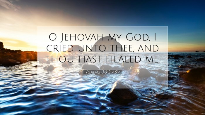 Picture 07 - Psalms 30:2 ASV Desktop Wallpaper - O Jehovah my God, I cried unto thee, and thou - Desktop Bible Verse Wallpaper
