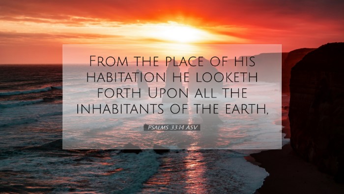 Picture 07 - Psalms 33:14 ASV Desktop Wallpaper - From the place of his habitation he looketh forth - Desktop Bible Verse Wallpaper