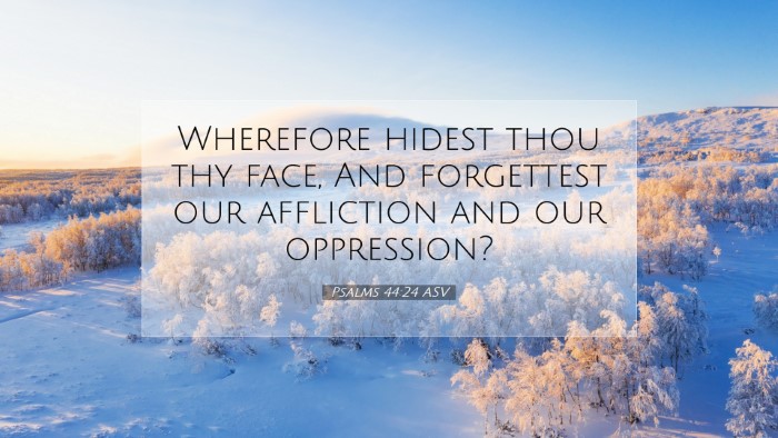 Picture 07 - Psalms 44:24 ASV Desktop Wallpaper - Wherefore hidest thou thy face, And forgettest - Desktop Bible Verse Wallpaper