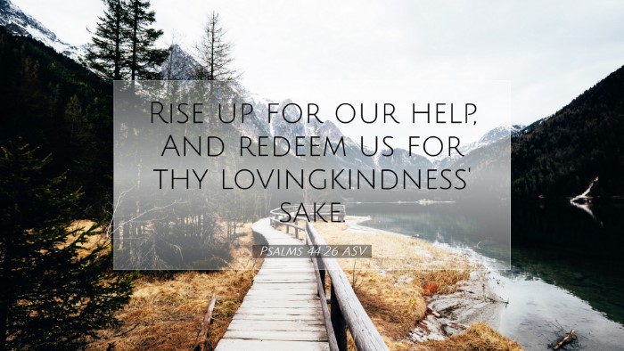 Picture 07 - Psalms 44:26 ASV Desktop Wallpaper - Rise up for our help, And redeem us for thy - Desktop Bible Verse Wallpaper
