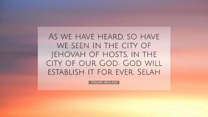 Picture 07 - Psalms 48:8 ASV Desktop Wallpaper - As we have heard, so have we seen In the city of - Desktop Bible Verse Wallpaper