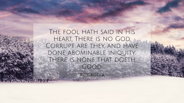 Picture 07 - Psalms 53:1 ASV Desktop Wallpaper - The fool hath said in his heart, There is no God. - Desktop Bible Verse Wallpaper