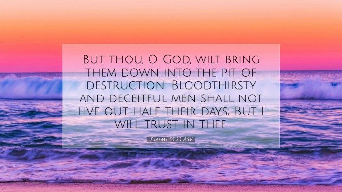 Picture 07 - Psalms 55:23 ASV Desktop Wallpaper - But thou, O God, wilt bring them down into the - Desktop Bible Verse Wallpaper