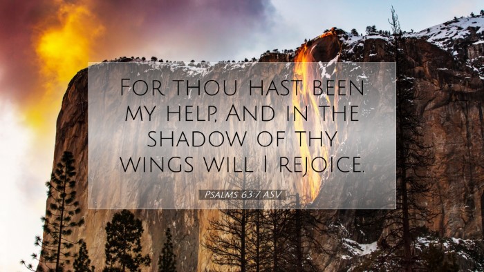 Picture 07 - Psalms 63:7 ASV Desktop Wallpaper - For thou hast been my help, And in the shadow of - Desktop Bible Verse Wallpaper