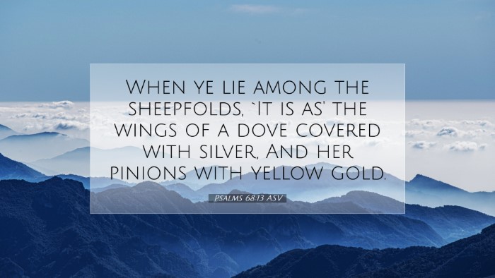 Picture 07 - Psalms 68:13 ASV Desktop Wallpaper - When ye lie among the sheepfolds, `It is as' the - Desktop Bible Verse Wallpaper