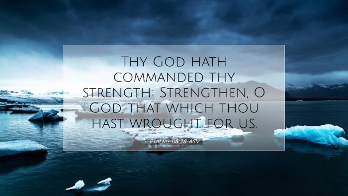 Picture 07 - Psalms 68:28 ASV Desktop Wallpaper - Thy God hath commanded thy strength: Strengthen, - Desktop Bible Verse Wallpaper