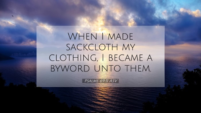 Picture 07 - Psalms 69:11 ASV Desktop Wallpaper - When I made sackcloth my clothing, I became a - Desktop Bible Verse Wallpaper