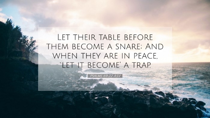 Picture 07 - Psalms 69:22 ASV Desktop Wallpaper - Let their table before them become a snare; And - Desktop Bible Verse Wallpaper