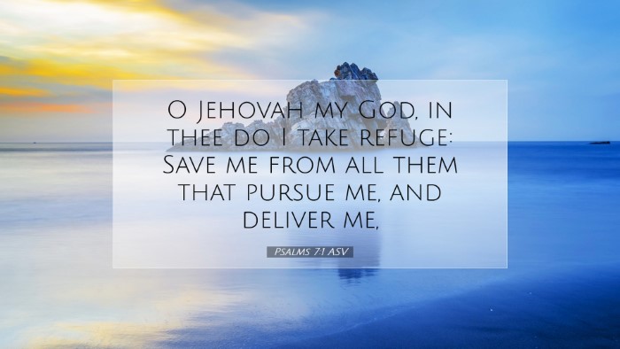 Picture 07 - Psalms 7:1 ASV Desktop Wallpaper - O Jehovah my God, in thee do I take refuge: Save - Desktop Bible Verse Wallpaper