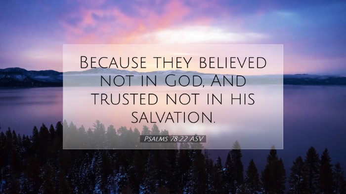 Picture 07 - Psalms 78:22 ASV Desktop Wallpaper - Because they believed not in God, And trusted not - Desktop Bible Verse Wallpaper