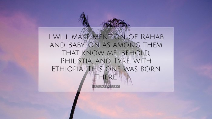 Picture 07 - Psalms 87:4 ASV Desktop Wallpaper - I will make mention of Rahab and Babylon as among - Desktop Bible Verse Wallpaper