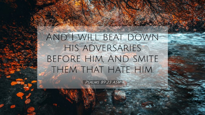 Picture 07 - Psalms 89:23 ASV Desktop Wallpaper - And I will beat down his adversaries before him, - Desktop Bible Verse Wallpaper
