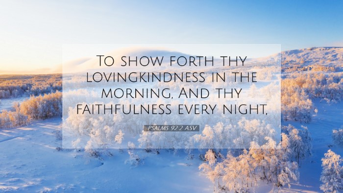 Picture 07 - Psalms 92:2 ASV Desktop Wallpaper - To show forth thy lovingkindness in the morning, - Desktop Bible Verse Wallpaper