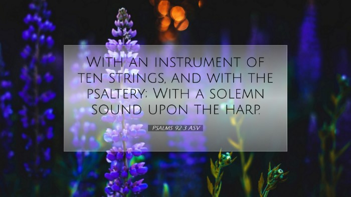 Picture 07 - Psalms 92:3 ASV Desktop Wallpaper - With an instrument of ten strings, and with the - Desktop Bible Verse Wallpaper