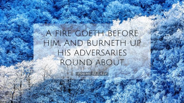 Picture 07 - Psalms 97:3 ASV Desktop Wallpaper - A fire goeth before him, And burneth up his - Desktop Bible Verse Wallpaper
