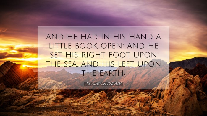 Picture 07 - Revelation 10:2 ASV Desktop Wallpaper - and he had in his hand a little book open: and he - Desktop Bible Verse Wallpaper