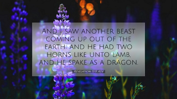 Picture 07 - Revelation 13:11 ASV Desktop Wallpaper - And I saw another beast coming up out of the - Desktop Bible Verse Wallpaper