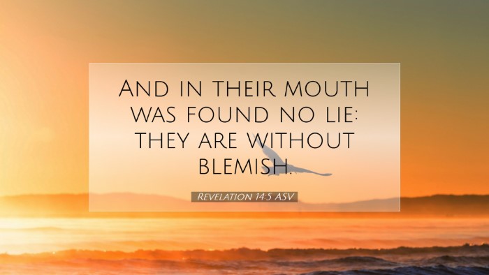 Picture 07 - Revelation 14:5 ASV Desktop Wallpaper - And in their mouth was found no lie: they are - Desktop Bible Verse Wallpaper