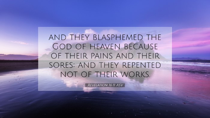 Picture 07 - Revelation 16:11 ASV Desktop Wallpaper - and they blasphemed the God of heaven because of - Desktop Bible Verse Wallpaper